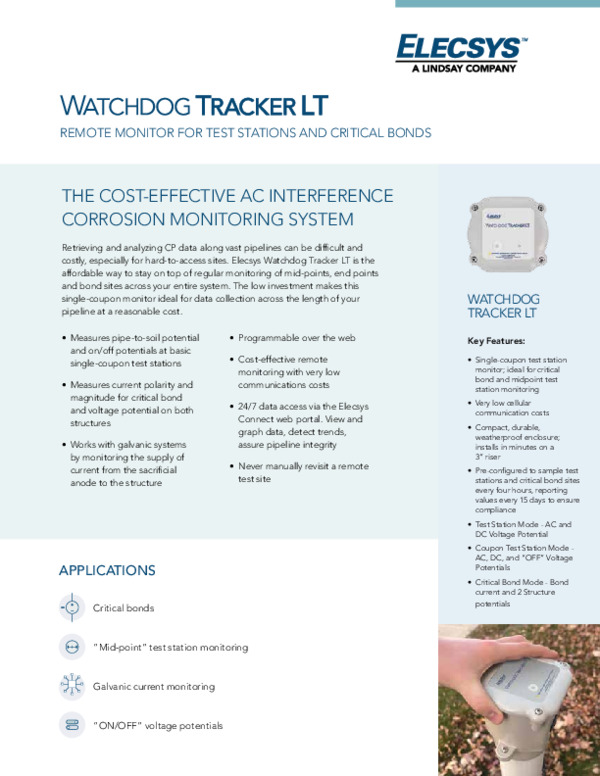 Elecsys Watchdog Tracker LT Data Sheet