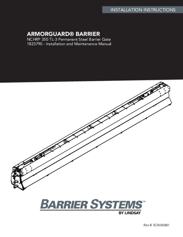 ArmorGuard TL-3 Barrier Gate Installation Manual
