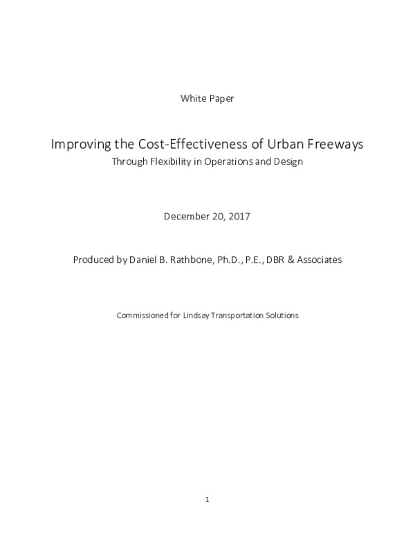 Improving the Cost-Effectiveness of Urban Freeways White Paper
